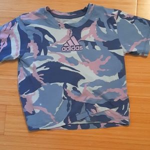 Adidas XS Pink, Purple, and Blue Camo Shirt